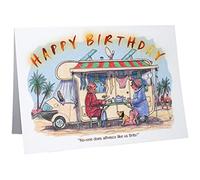 Carte de vœux humoristique avec inscription « Happy Birthday Camping-car Caravanning » - Format A5 - Par Armand Foster