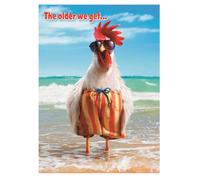 Carte de vœux humoristique pour anniversaire (Gbbc2846) - Poulet - « The older we get... »