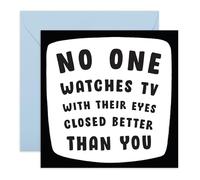 Carte de vœux humoristique pour papa - « Watches TV with their eyes closed » - Carte d'anniversaire humoristique ou de fête des pères pour lui, papa, papa, mari, conjoint, grand-père, homme - Vieux