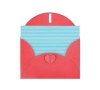 Carte de vœux imprimée à rayures bleues avec enveloppe, intérieur vierge pour anniversaire, Noël, toutes les occasions, 15,2 x 10,2 cm