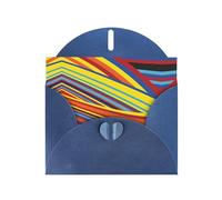 Carte de vœux imprimée à rayures colorées avec enveloppe, intérieur vierge pour anniversaire, Noël, toutes les occasions, 15,2 x 10,2 cm