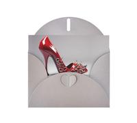 Carte de vœux imprimée à talons hauts Gris WHJSHOP Lèvres - Papier nacré double face haut de gamme Effet perle Boucle d'amour Enveloppe en papier perlé