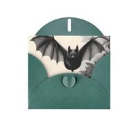 Carte de vœux imprimée chauve-souris JKIEGOQ vert foncé 10,2 x 15,2 cm pour Noël, Saint-Valentin, mariage, fête