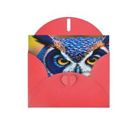Carte de vœux imprimée chouette bleue avec enveloppes, vacances, anniversaire, mariage et toutes les occasions