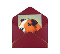 Carte de vœux imprimée cochon d'Inde - Demi pliage pour anniversaire, mariage, fête.
