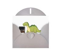 Carte de vœux imprimée dinosaure gris YYHWHJDE regardant la télévision 15,2 x 10,2 cm - Design tendance et unique pour diverses occasions