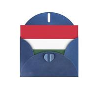 Carte de vœux imprimée drapeau de la Hongrie JKIEGOQ bleue 10,2 x 15,2 cm pour Noël, Saint-Valentin, mariage, fête