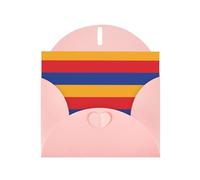 Carte de vœux imprimée drapeau de l'Arménie HYTTER rose pour Noël, anniversaires, anniversaires