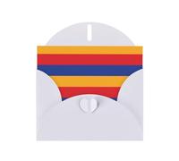 Carte de vœux imprimée drapeau de l'Arménie WHJSHOP blanche - Papier nacré double face haut de gamme Effet perle Love Buckle Enveloppe en papier nacré