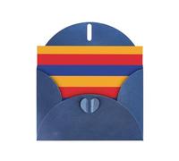 Carte de vœux imprimée drapeau de l'Arménie WHJSHOP bleue - Papier nacré double face haut de gamme effet perle avec boucle d'amour et enveloppe en papier nacré