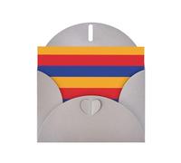 Carte de vœux imprimée drapeau de l'Arménie WHJSHOP grise - Papier nacré double face haut de gamme effet perle avec boucle d'amour et enveloppe en papier nacré