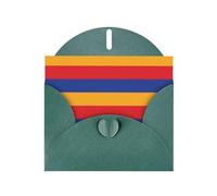 Carte de vœux imprimée drapeau de l'Arménie WHJSHOP vert foncé - Papier nacré haut de gamme double face effet perle avec boucle d'amour et enveloppe en papier nacré