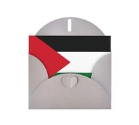 Carte de vœux imprimée drapeau de l'État de Palestine Grey JKIEGOQ 10,2 x 15,2 cm pour Noël, Saint-Valentin, mariage, fête d'invitation