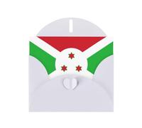 Carte de vœux imprimée drapeau du Burundi WHJSHOP blanc - Papier nacré double face haut de gamme Effet perle Love Buckle Enveloppe en papier nacré