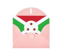 Carte de vœux imprimée drapeau du Burundi WHJSHOP rose - Papier nacré double face haut de gamme effet perle Love Buckle Enveloppe en papier nacré
