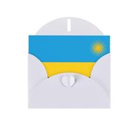 Carte de vœux imprimée drapeau WHJSHOP blanc du Rwanda - Papier nacré double face haut de gamme effet perle Love Buckle Enveloppe en papier nacré