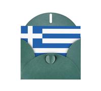 Carte de vœux JKIEGOQ avec drapeau grec Vert foncé 10,2 x 15,2 cm pour Noël, Saint-Valentin, mariage, fête
