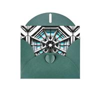 Carte de vœux JKIEGOQ Octagon Building Prints Vert foncé 10,2 x 15,2 cm pour Noël, Saint-Valentin, mariage, fête