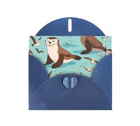 Carte de vœux loutres avec enveloppe, parfaite pour les amis, la famille, les collègues - Carte de félicitations