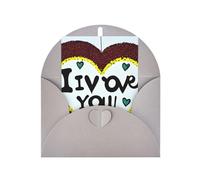 Carte de vœux Love Confessions, 10,2 x 15,2 cm, enveloppe en forme de cœur, convient pour toutes les occasions.