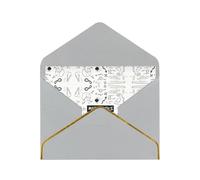 Carte de vœux mathématiques en papier nacré avec enveloppe dorée pour mariage, fête de Noël