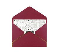 Carte de vœux mathématiques en papier nacré avec enveloppe dorée pour mariage, fête de Noël