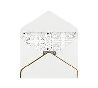 Carte de vœux mathématiques en papier nacré avec enveloppe dorée pour mariage, fête de Noël