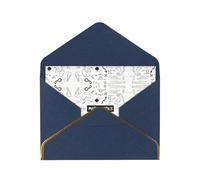 Carte de vœux mathématiques en papier nacré avec enveloppe dorée pour mariage, fête de Noël