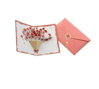 Carte de vœux minimaliste de style pop-up 3D, lettre d'invitation originale de fête d'anniversaire avec bénédiction florale(Color 1)