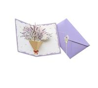 Carte de vœux minimaliste de style pop-up 3D, lettre d'invitation originale de fête d'anniversaire avec bénédiction florale(Color 6)