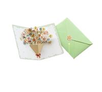Carte de vœux minimaliste de style pop-up 3D, lettre d'invitation originale de fête d'anniversaire avec bénédiction florale(Color 5)