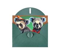 Carte de vœux MJHKXLJ avec imprimé koalas drôles - Enveloppe incluse - Parfait pour Noël, les anniversaires, la Saint-Valentin, les mariages, et plus encore