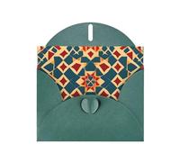 Carte de vœux MJHKXLJ vert foncé avec imprimé géométrique marocain nacré - Enveloppe incluse - Parfait pour Noël, les anniversaires, la Saint-Valentin, les mariages et plus encore