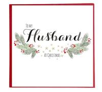 Carte de vœux Motif plume "à mon mari à Noël