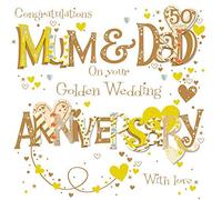 Carte de vœux Mum & Dad Golden 50 th Wedding Anniversary par Talking Pictures Cards