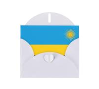 Carte de vœux nacrée avec drapeau MJHKXLJ blanc du Rwanda - Enveloppe incluse - Parfait pour Noël, anniversaires, Saint-Valentin, mariages, etc