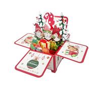 Carte de Vœux Noël - Carte De Vœux 3D Avec Lutin Et Sapin Lumineux Et Musical,Décoration De Fêtes, Centre De Table Pour Décor Hivernal Cheminée Intérieur