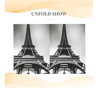 Carte de vœux noire avec impression Tour Eiffel de Paris - Demi pliage pour anniversaire, mariage, fête.