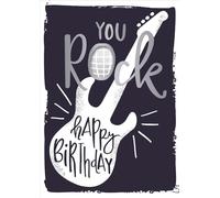 Carte de vœux originale pour anniversaire, carte musicale avec son, chanson « We will rock you ».
