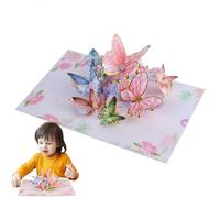Carte de vœux pop-up 3D - 20 x 15 cm élégante carte papillon à bords dorés avec enveloppe - Souhaits d'anniversaire | pour femmes, hommes, bon rétablissement, Noël, cadeau de Thanksgiving