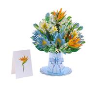 Carte de vœux pop-up 3D avec bouquet de tournesol, carte cadeau créative en papier, 26 x 25,5 cm avec enveloppe (E)