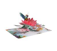 Carte de vœux pop-up 3D en forme de colibri avec découpes en papier creux avec notes postales et enveloppes. Les cartes pop-up sont adaptées pour toutes les occasions, y compris les anniversaires, les