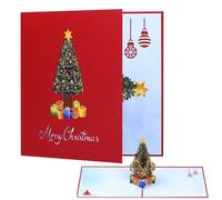 Carte de vœux pop-up 3D faite à la main pour et adultes, arbre de Noël vintage pour maman, père, fils, fille | Carte de vœux festive de Noël | Ami