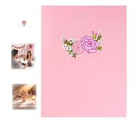 Carte de vœux pop-up 3D, motif floral fait à la main avec enveloppe, carte vierge, Saint-Valentin, Noël, anniversaire, mariage, pour épouse, maman, sœur, enfants, petite amie (rose)