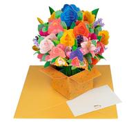 Carte de vœux pop-up avec bouquet de fleurs pour la fête des mères et la fête des pères Think of You Bouquet de fleurs Rose/lys/tournesols/tulipes/œillets