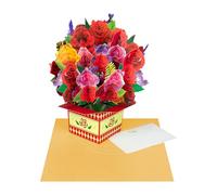Carte de vœux pop-up avec bouquet de fleurs pour la fête des mères et la fête des pères Think of You Bouquet de fleurs Rose/lys/tournesols/tulipes/œillets