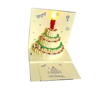Carte de vœux pop-up créative pour gâteau d'anniversaire moderne avec musique et lumières LED colorées