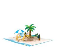 Carte de vœux pop-up de vacances, carte de fête des pères avec enveloppe, carte d'anniversaire de mariage, carte de départ à la retraite pour papa, mari, cadeau de vacances à la plage