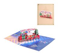 Carte de vœux pop-up en forme de train onirique avec note vierge et enveloppe, cadeau idéal pour Noël, amour, anniversaire, anniversaire de mariage, moment spécial, vacances, pendaison de crémaillère
