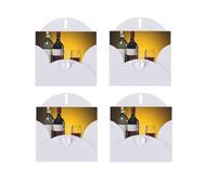 Carte de vœux pour bouteilles de vin et boissons - Impression horizontale sur un seul côté - Papier nacré - Pour anniversaire, Halloween, Noël, Halloween, fête d'anniversaire